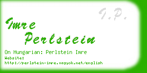 imre perlstein business card